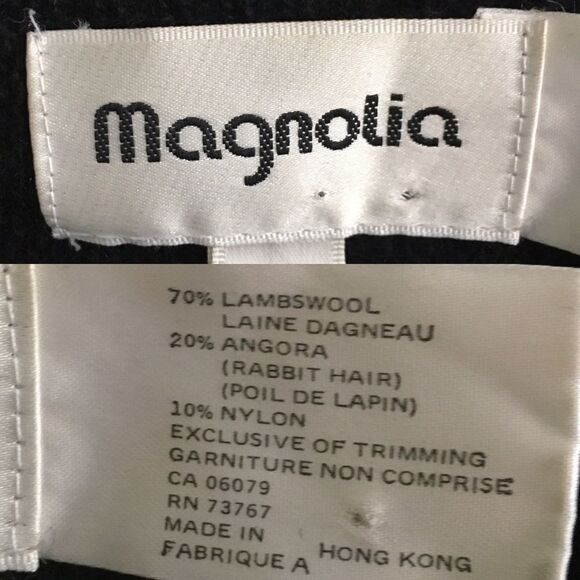 Magnolia Vintage Embellished Crew Neck Long Sleeve Wool Angora Sweater Black  M - Picture 7 of 7